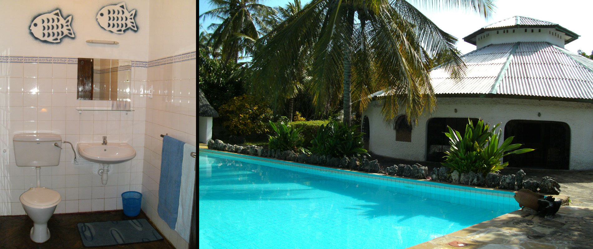 bathroom and external view